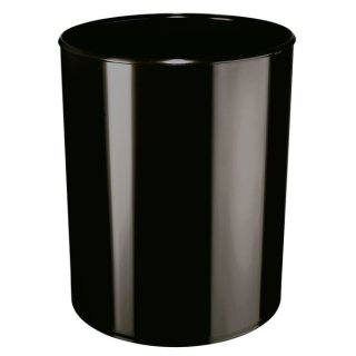 Papierkorb, schwarz, 20 Liter, Höhe: 283 mm, flammhemmend, hochgänzend