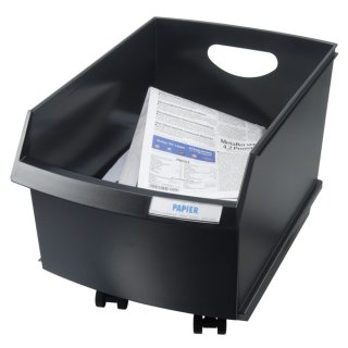 Papier Container LOGO Drive, schwarz, 25 Liter, ohne Rollen und Deckel, Belastbarkeit: 90 kg