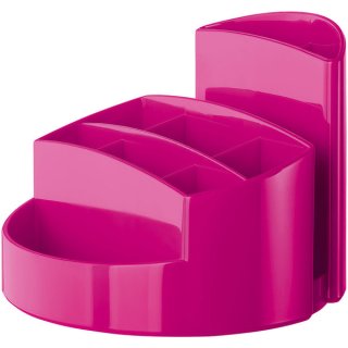 Schreibtischköcher RONDO, New Colour pink, mit 9 Fächern