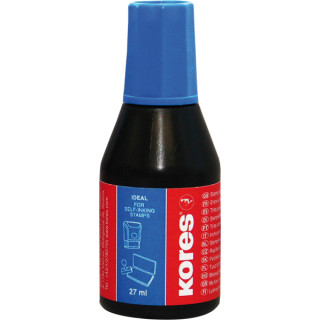 Stempelfarbe ohne Öl, 27 ml, blau, mit Verstreicher