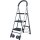 Handkarren-Leiter-Kombination, 3 Stufen, schwarz/silber