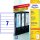 Ordneretiketten Inkjet, Laser s/w, Farblaser, kurz/schmal, weiß, 38 x 192 mm, 1 Pack = 25 + 5 Blatt = 175 + 35 Blatt