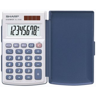 Taschenrechner EL-243S, 8-stellig, Klappetui, Batterie-/Solarbetrieb, weiß/petrol