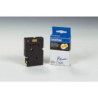 Schriftbandkassette, TC-691, 9 mm breit / 7,7 m lang, schwarz auf gelb, laminiert