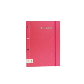 Roth Zeugnismappe Buchleineinband gebunden mit 12 extra starke Hüllen Farbe: pink