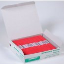 Büroring Heftstreifen kurz, Recycling-Karton, rot, mit Metalldeckleiste, VE = 1 Schachtel = 200 Stück