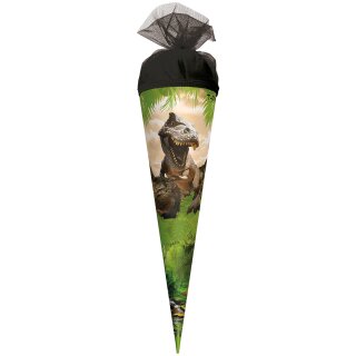 Roth Schultüte Geschwistertüte Tyrannosaurus 50cm mit Tüllverschluss, rund