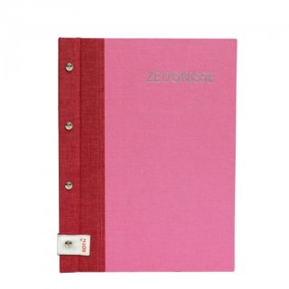 Roth Zeugnismappe Buchleineinband gebunden mit 12 extra starke Hüllen Farbe: pink/rosa