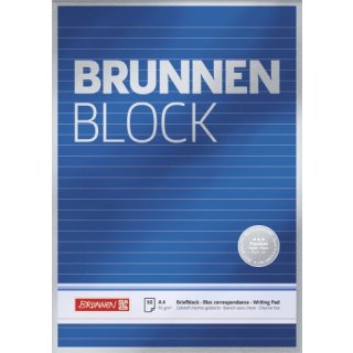 Brunnen Premium-Schulblock A4 liniert, ohne Löcher, Lin.27, 50 Blatt, 90g/m² Premiumpapier