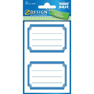 Buchetiketten Rahmen blau AVERY Zweckform 52 x 70 mm, 12 Stück