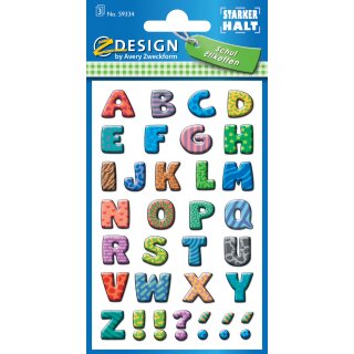 Buchstabenetiketten A-Z bunt AVERY Zweckform, 102 Stück