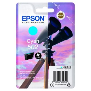 Epson 502 Tintenpatrone Cyan, 3,3 ml - Original