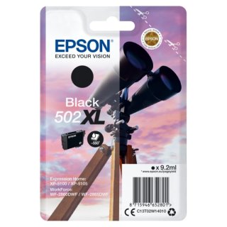 Epson 502XL Tintenpatrone schwarz, für Expression Home XP-5100, XP-5105, WorkForce WF-2860DWF, WF-2865DWF, Inhalt: 9,2 ml