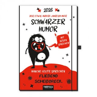 Buchkalender 2026 10 x 15cm Schwarzer Humor 2S=1W