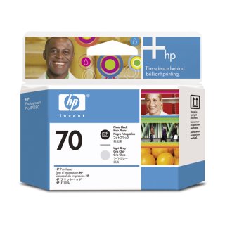 HP 70 Druckkopf schwarz Foto und grau hell, für Designjet
