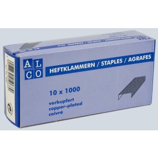 Alco Heftklammern 24/6 1000er, verkupfert, VE = 1 Packung = 1000 Stück