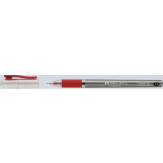 Faber-Castell Kugelschreiber Speedx M rot, mit Kappe und Clip, Gummigriffzone