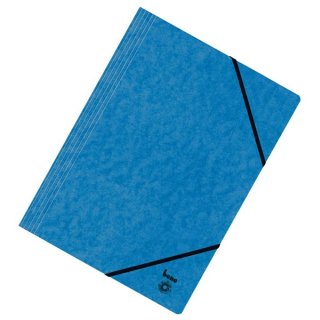 Dreiflügelmappe Vario, DIN A4, 390g/qm, Gummiverschluß, blau