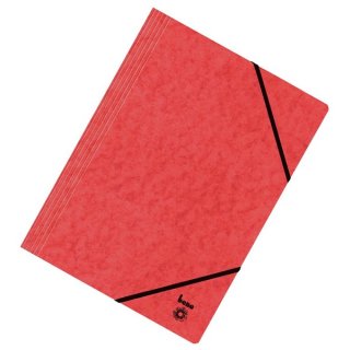 Dreiflügelmappe Vario, DIN A4, 390g/qm, Gummiverschluß, rot