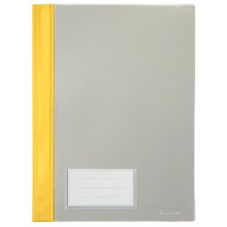 Schnellhefter für DIN A4, mit Einsteckfach, transparenter Deckel, PVC, 230 x 315 mm, gelb