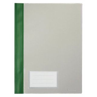 Schnellhefter für DIN A4, mit Einsteckfach, transparenter Deckel, PVC, 230 x 315 mm, grün