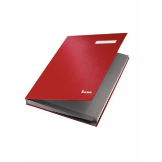 Unterschriftsbuch, 19 Fächer, dehnbarer Rücken, Maße: 245 x 340 mm, rot, DIN A4