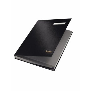 Unterschriftsbuch, 19 Fächer, dehnbarer Rücken, Maße: 245 x 340 mm, schwarz, DIN A4