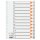 Kunststoffregister DIN A4, 12tlg., 1 - 12, Rasterdruck, 120 my, PP, grau, Universallochung