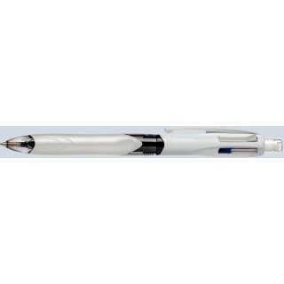 Mehrfarb-Druckkugelschreiber 4 Colours 3+1 HB, 4 Minen (blau, schwarz, rot, Bleistift), grau / weiß