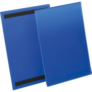 Magnetische Kennzeichnungstasche für DIN A4 hoch, Außenformat: 2231 x 33 mm, 1 Pack = 50 Stück,dunkelblau