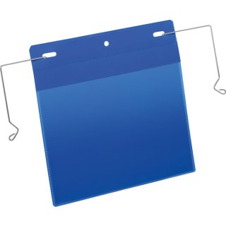 Drahtbügeltasche für DIN A5 quer, PP, Außenformat Tasche: 223 x 218 mm, 1 Pack = 50 Stück, dunkelblau