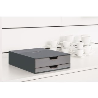 COFFEE POINT BOX S, 28 x 9,5 x 35,6 cm, mit 2 Schubladen, anthrazit