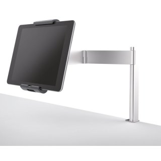 Tablet Holder Table Clamp, für Format 7-13 Zoll, 360° drehbar, silber metallic
