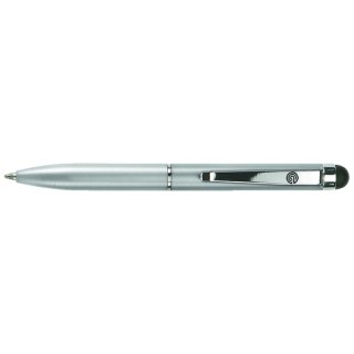 Touch Pen 2 in 1, Serie Cityline TARENT, Mini, silber, D1 Mine,  Mine: blau, Länge: 9,5 cm, schwarz