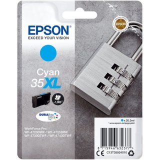 Epson 35XL Tintenpatrone cyan Inhalt: 20,3 ml, für ca. 1.900 Seiten