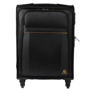 Handgepäck Koffer, mit ausziehbarem Teleskopgriff und 4 Rollen, 37 x 55 x 23 cm, im Innenfach intergrierter USB-Anschluss und Kabel, schwarz