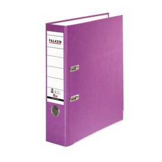 Ordner Recycolor, DIN A4, Kraftpapier, 80 mm, breit, geklebtes Rückenschild, violett
