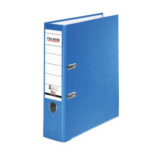 Ordner Recycolor, DIN A4, Kraftpapier, 80 mm, breit, geklebtes Rückenschild, blau