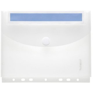 Sichttasche für Format DIN A5 hoch, Abheftrand, Beschriftungsschild, Dehnfalte, transparent klar, 225x190/165 mm (HxB)