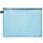Kleinkrambeutel für Format DIN A5, farbigem Reißverschluss, transparent blau, 200 x 254 mm (HxB