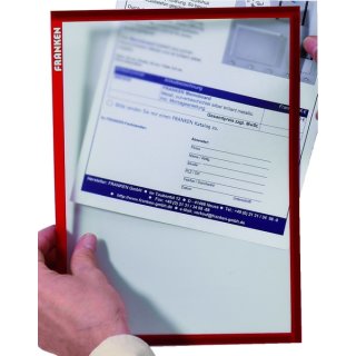Magnethaftender Dokumentenhalter DIN A3, rot, Hartfolie, matt, dokumentenecht