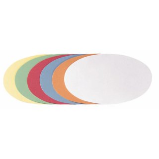 Moderationsovale 11 x 19 cm, farbig sortiert, 130g/qm, 100 % Altpapier, 1 Pack = 250 Stück