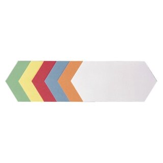 Moderationsrhomben 9,5 x 20,5 cm, farbig sortiert, 130g/qm, 100 % Altpapier, 1 Pack = 250 Stück