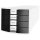 Schubladenbox Impuls, weiß/schwarz, 4 Schübe geschlossen, Außenmaße: 294 x 368 x 235 mm (BxTxH)