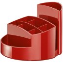 Schreibtischköcher RONDO, rot, mit 9 Fächern