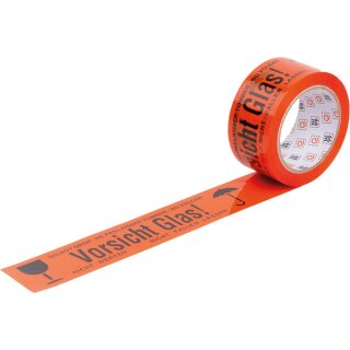 Signal-Klebeband Heckmann Vorsicht Glas! 50 mm x 66 m rot