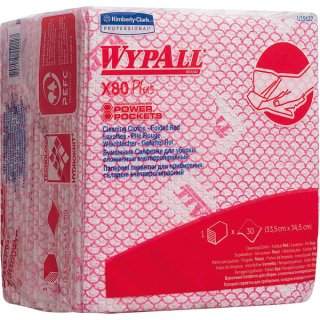 Wischtücher WYPALL X80 Plus, rot f. Spender 7969, Viertelgefaltet