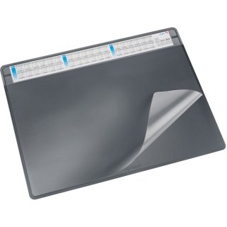 Schreibunterlage DURELLA Soft, 50 x 65 cm, schwarz, mit austauschbarer Vollsichtfolie und 3-Jahres-Kalender
