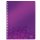 Collegeblock WOW A4, kariert, violett, 4-fach gelocht, mikroperforiert, spiralgebunden, 80 Blatt, 80 g/qm, Sichthülle, PP-Einband, Maße: 307x240x20mm