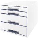 Schubladenbox WOW Cube, weiß/grau, 4 geschlossene...